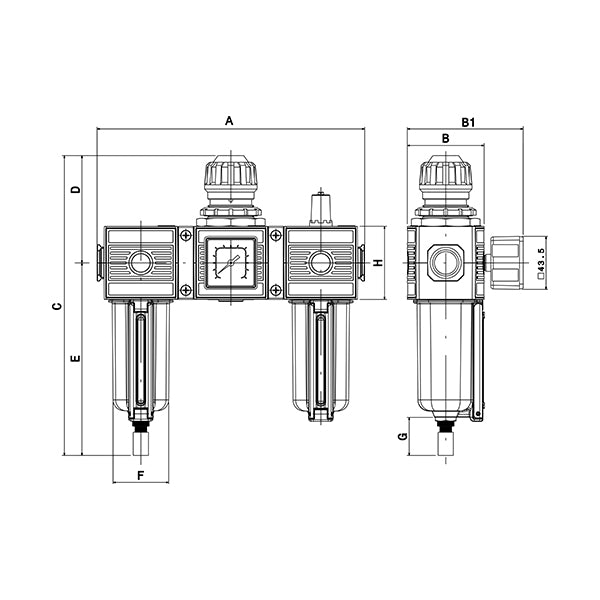 E/23-SC MEDIUM - Gruppo filtro - Regolatore - Lubrificatore modulare CON SCARICO AUTOMATICO DI CONDENSA - TECNOPOLIMERO o METALLO - Ani E/23-SC MEDIUM - Gruppo filtro - Regolatore - Lubrificatore modulare CON SCARICO AUTOMATICO DI CONDENSA - TECNOPOLIMERO o METALLO - Ani
